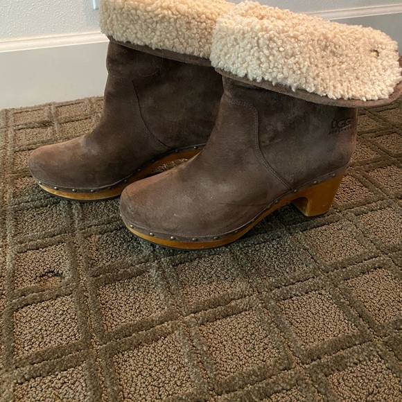 Brown Ugg Boots with wooden heels - Picture 3 of 6